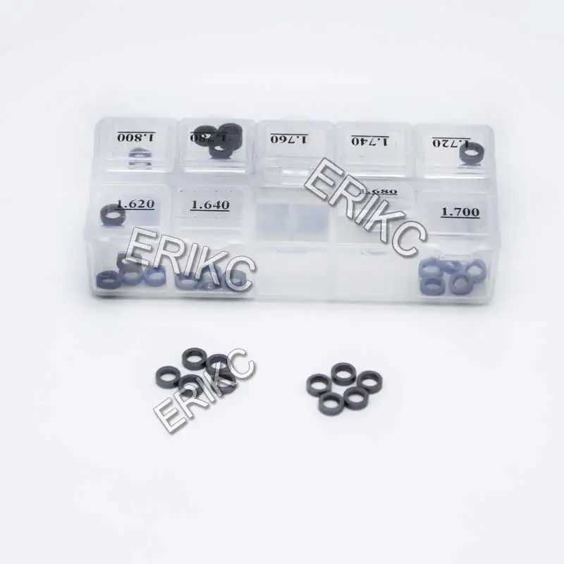 ERIKC Piezo Injector Nozzle Adjustment Washer Shims Size 1.62-1.80mm Total 50pcs Diesel Repair Parts Gasket for Bosch Injection (7)