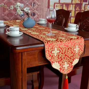 

Chinese Traditional Pattern Design Table Runner Luxury Cabinet Bed Home Wedding Decoration Table Covers High Quality