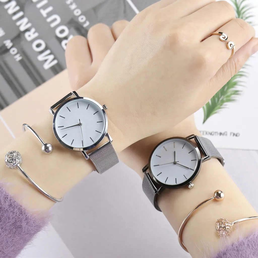 

Fashion Women Crystal Stainless Steel Analog Quartz Wrist Watch Mesh belt Alloy wristwatch relogio feminino relojes para mujer