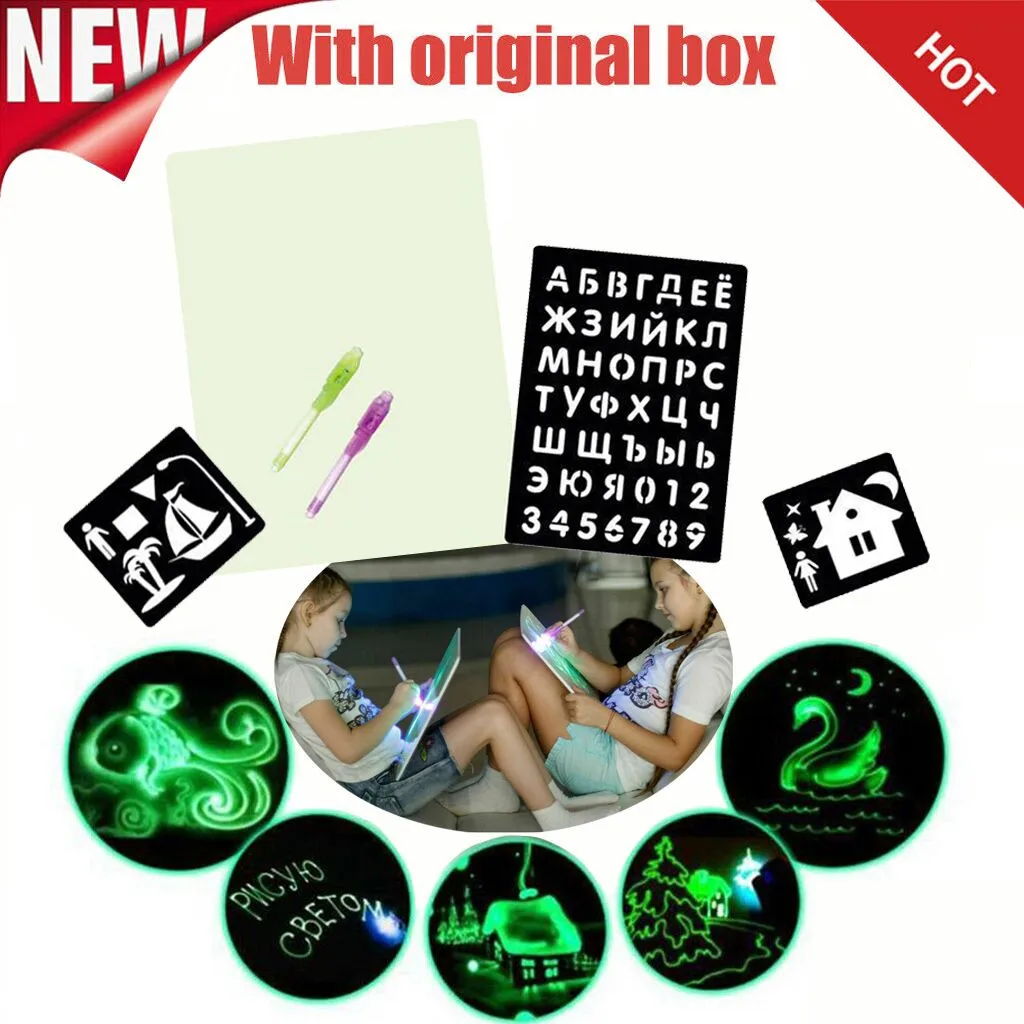Коврик для рисования 3D Magic 8 световых эффектов пазл доска планшет творческие