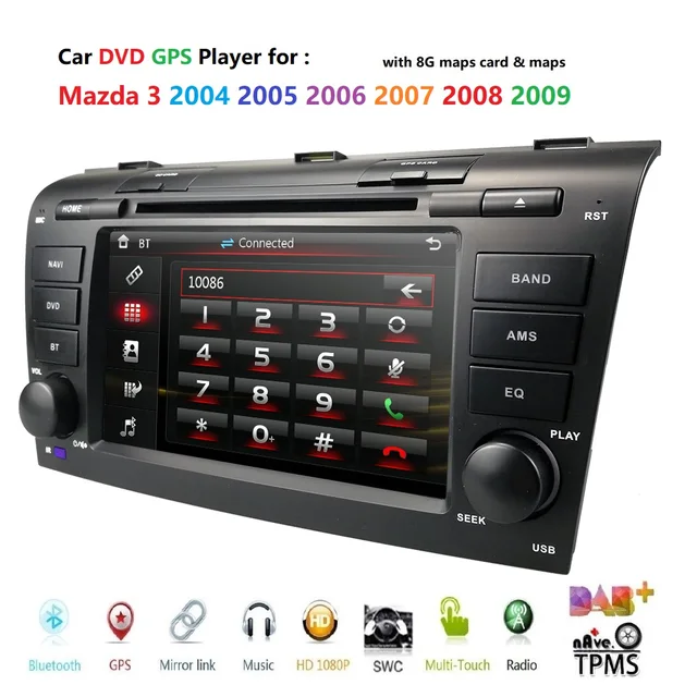 $US $157.17 Remote control Car DVD player for Mazda 3 2004-2009 USB SD Bluetooth Steering Wheel Control Multime