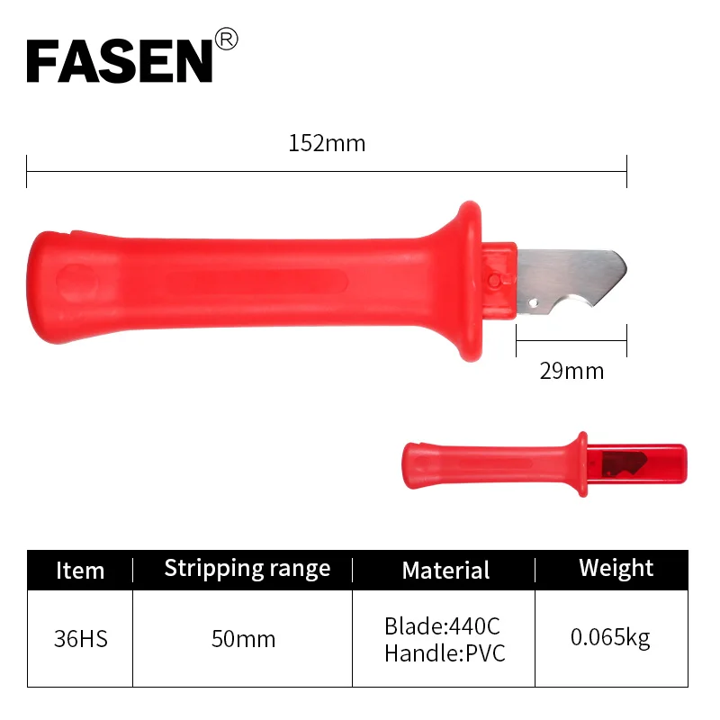 31HS нож для снятия изоляции зачистки проводов Электрический Нож запатентованный крюк фиксированное лезвие для Инструмент электрика - Цвет: 36HS