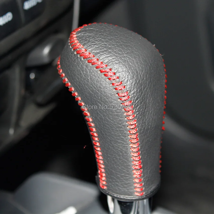 XuJi Black Genuine Leather Suede Gear Shift Knob Cover for Suzuki Jimny