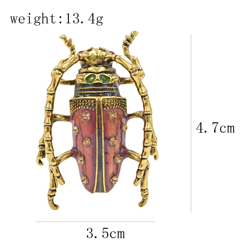 Винтажная женская брошь в виде большого жука CINDY XIANG, изысканное украшение с эмалью и стразами, интересный аксессуар для пальто, жакета, доступно в 3 цветах