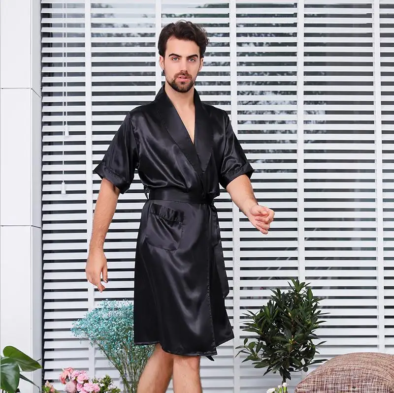 Кимоно купальный халат с принтом ночная рубашка для мужчин интимное нижнее белье домашнее платье Lougne ночная рубашка халат оверсайз 4XL 5XL - Цвет: Style  6