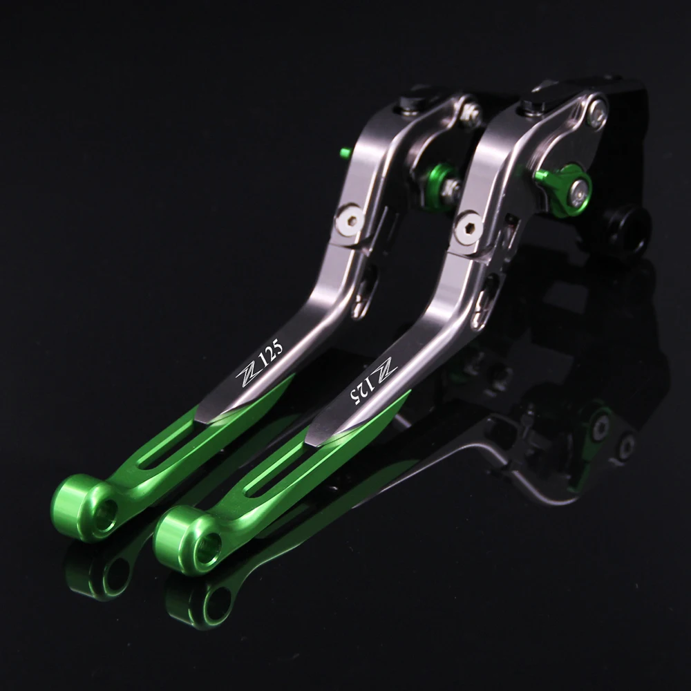Лазерный новый логотип зеленый + титановый для Kawasaki Z125/ Z125 Pro 2016 CNC регулируемые