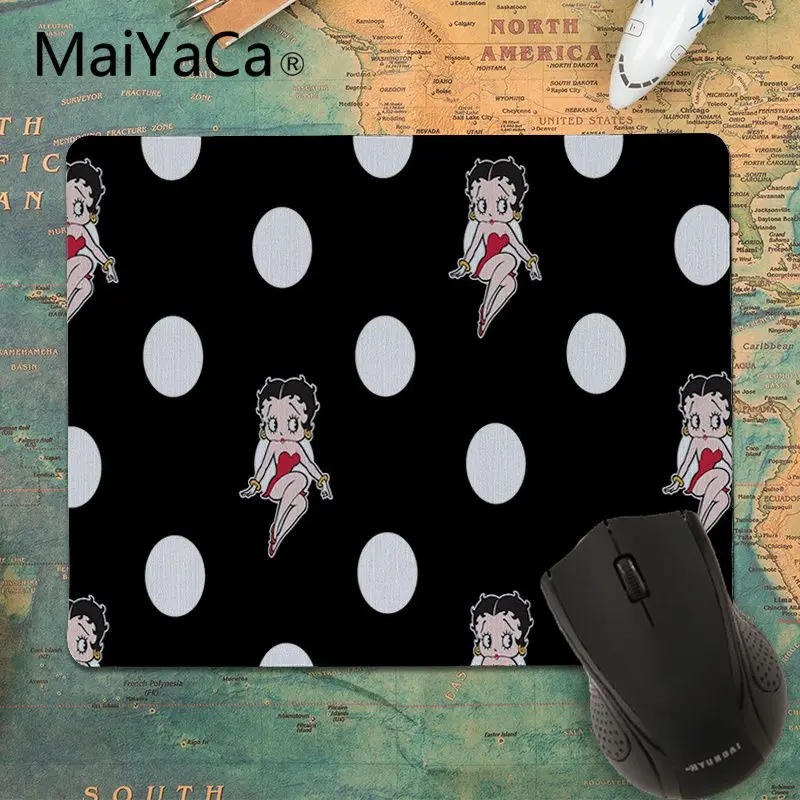 MaiYaCa Betty boop Девушка индивидуальные коврики для мышки коврик для мышки в стиле аниме DIY дизайн игровая мышь подкладка для коврика для ПК ноутбук - Цвет: 25X29cm