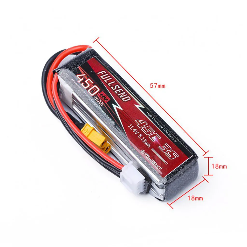 IFlight FULLSEND 3S 450mAh HV 45C Lipo аккумулятор XT30Plug для гоночного дрона FPV|Детали и аксессуары|