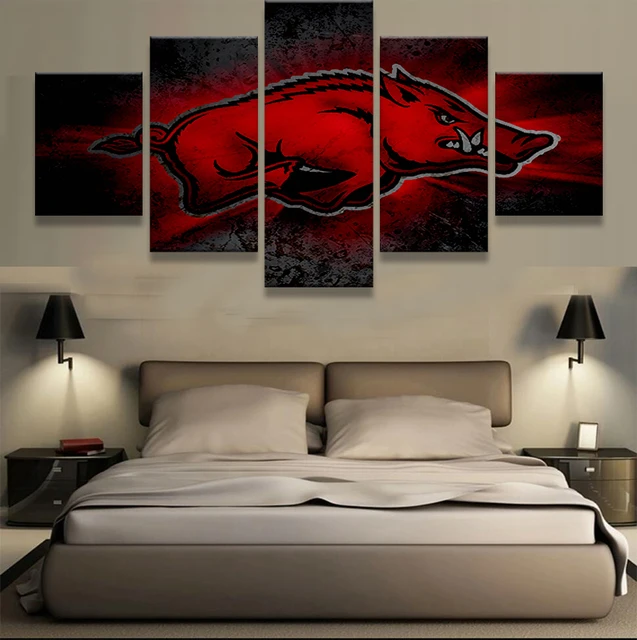 5 Pieces Arkansas Razorbacks Sports Team Logo Modern Home Wall Decor 5 Pieces Arkansas Razorbacks Sports Team Logo Modern Home Wall Decor Canvas Picture Art Hd Print