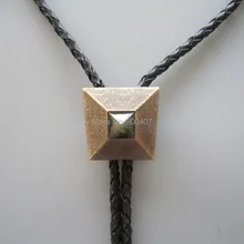 Розничная оригинальное покрытие состаренное золото природа лабрадорит камень окно пирамиды Галстук боло BOLOTIE-017