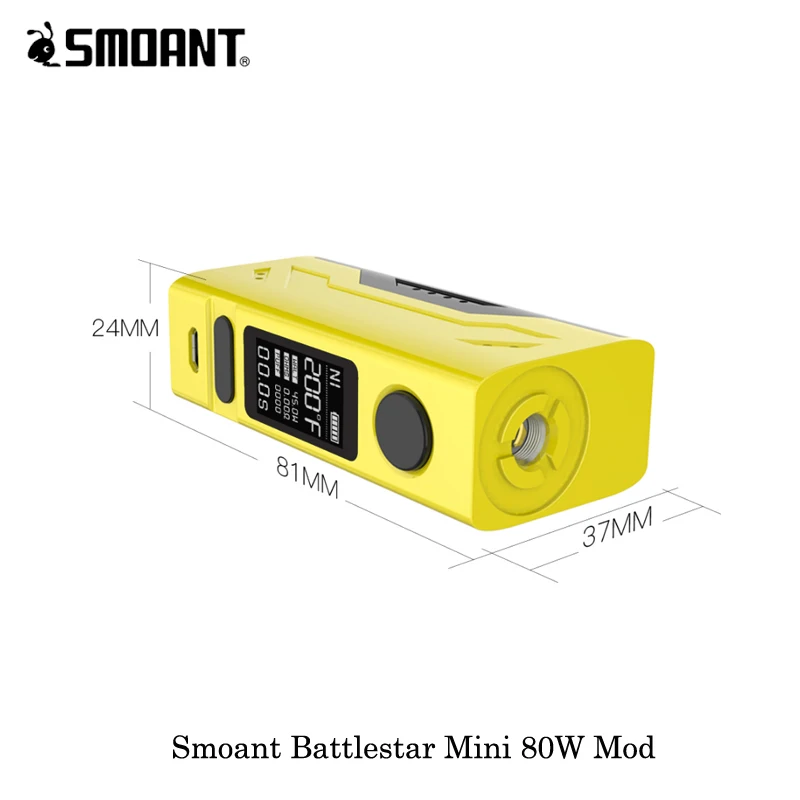 Электронная сигарета Smoant Battlestar Mini 80 Вт TC Box Mod работает от одного испарителя 18650 VS