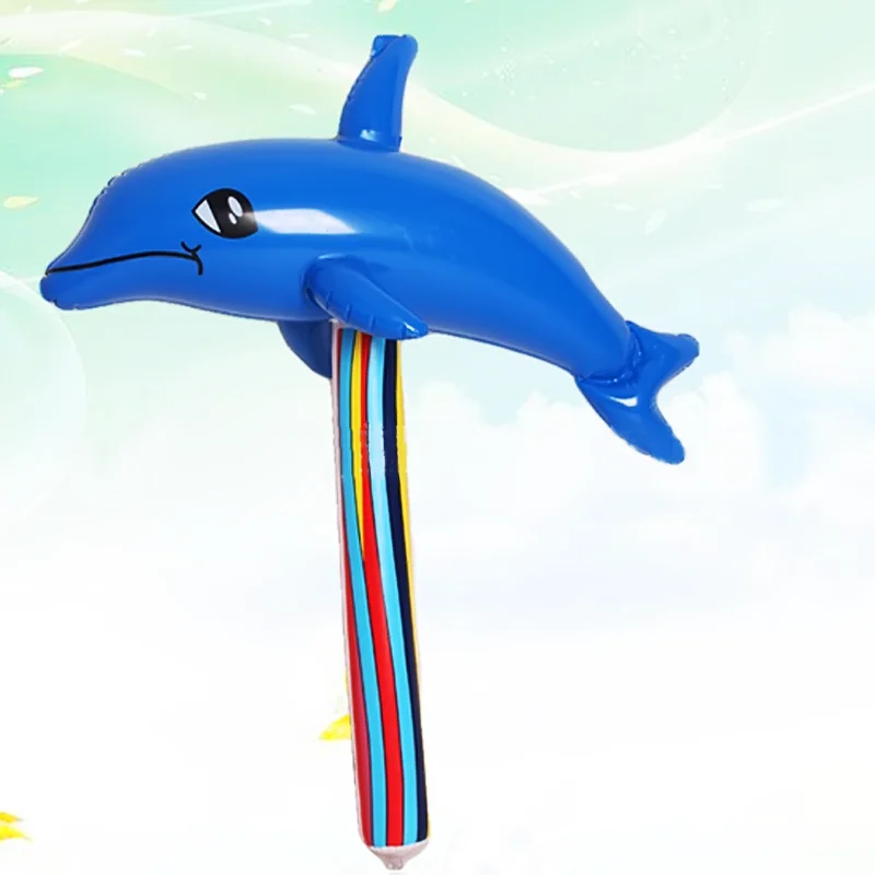 

78*66cm Creative Summer Rainbow Inflatable Bath Toys for Children Dolphin Hammer Beach Shower Swimming Water Play Inflatable Toy