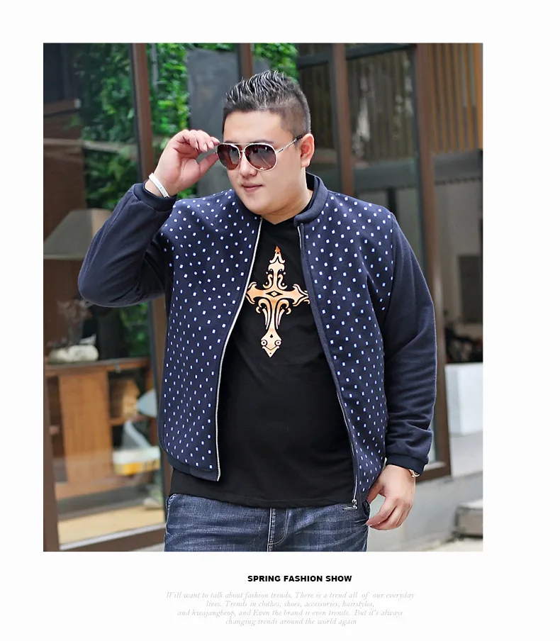 HAOLANGGE брендовая одежда плюс размер 3XL 4XL 5XL 6XL 7XL Can 140 кг для мужчин casaco masculino модная куртка в горошек с принтом 122