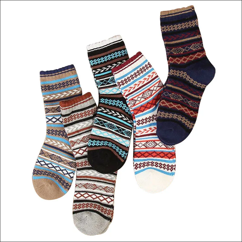 

HOT New Winter Thermal Cashmere Socks for Men Warm Rabbit Wool Men's Socks Casual Retro Knitting Thick Male Socks Free Shipping