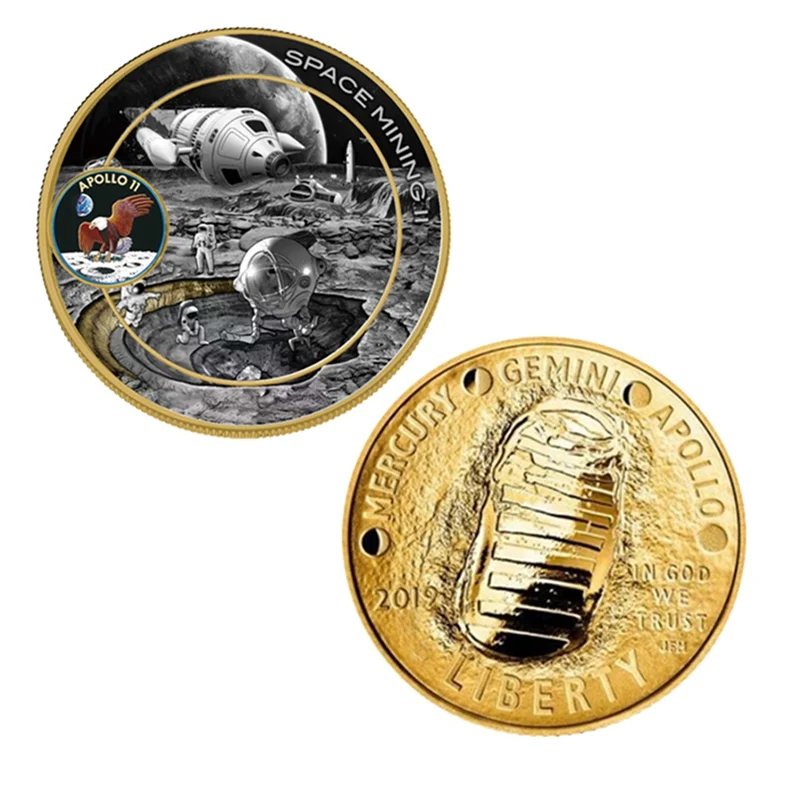 50-летие Аполлон Луна посадки серебро памятные монеты подарок Прямая