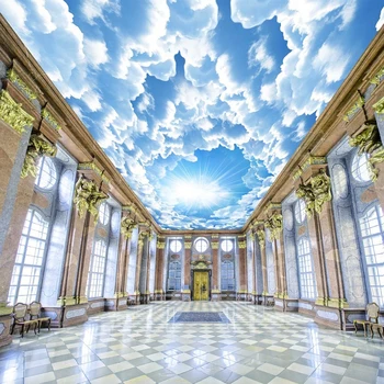 

Photo Wallpaper Modern Blue Sky And White Clouds Ceiling Murals Living Room Theme Hotel Background Wall Cloth 3D Papel De Parede