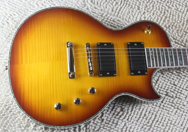 

Free Shipping New Arrivall LTD EC-1000C Top Quality Custom 24 Active Pickups w 9v Battery Sunburst Electric Guitar