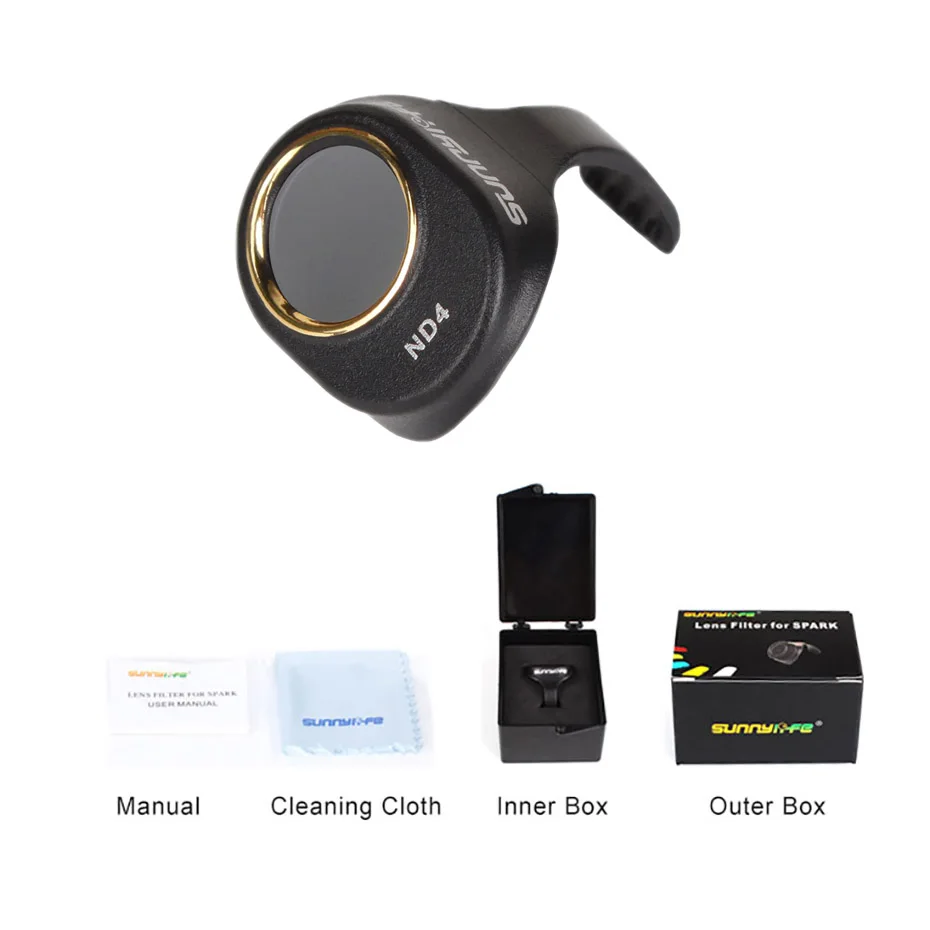ND4 Filter Для Spark фильтр для дрона UV MCUV ультратонкий поляризационный фильтр комбинированное многослойное пленочное покрытие для DJI Spark аксессуары для Кардана - Цвет: ND4 Filter