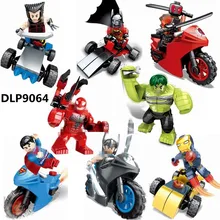 10 лотов DLP9064 Новые Супер Герои Железный человек Тор Халк, Бэтмен Супермен строительные блоки кирпичи игрушки для детей, подарки