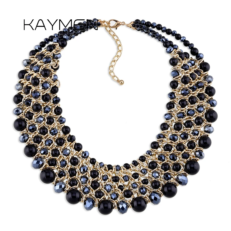 KAYMENNewHandmadeFashionNecklaceforWomenTurquoiseCrystals