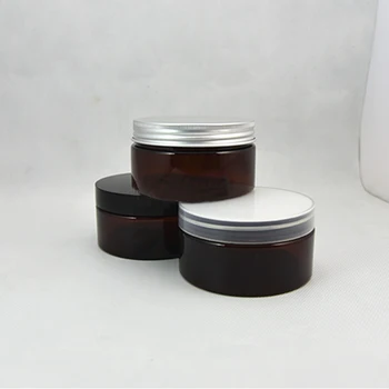 

free shipping 10/30/50pcs/lot 200ml PET brown jar,white / transparent / black plastic cap.