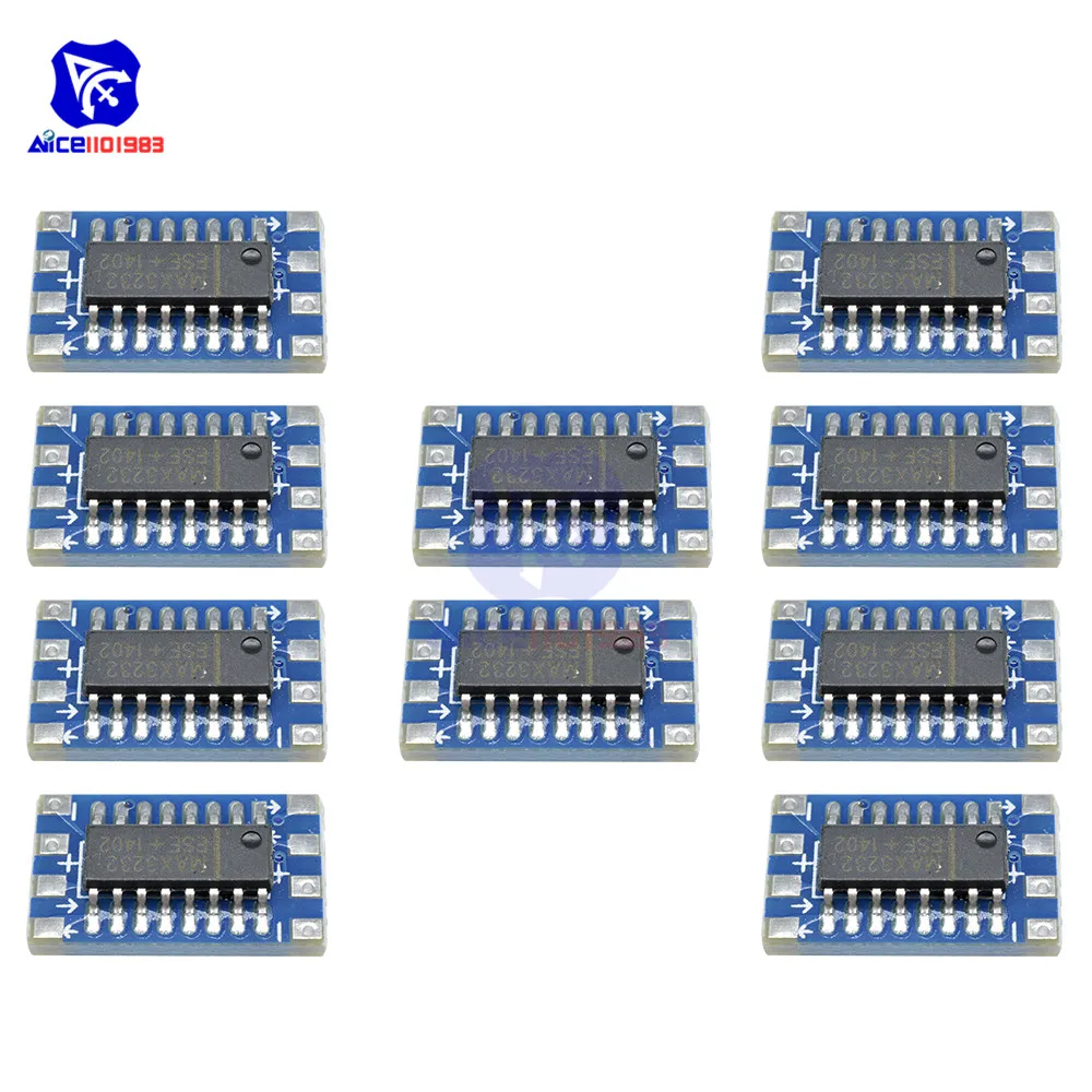 

10PCS/Lot Serial Port Mini RS232 to TTL Converter Adapter Module Board MAX3232 115200bps DC 3-5V for Arduino