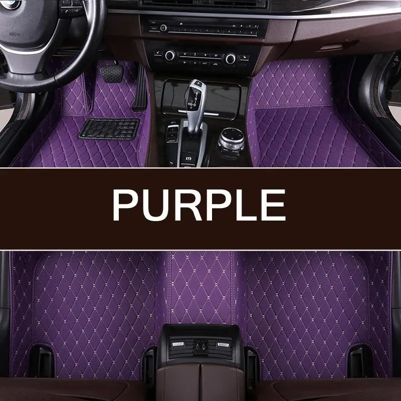 purple Автомобильный кожаный коврик для ног для GMC 1500 Sierra 1500 2010-2019s Sierra 2500 2010-2015s Yukon 2010- Terrain 2012-2018s - Название цвета: purple