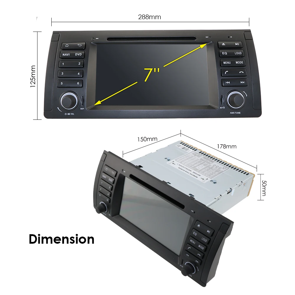 Cheap Crazy Promotion Single 1 Din 7 Inch Car DVD Player for BMW E39 5 Series/M5 1997-2003 Wifi 3G Bluetooth DVR RDS USB Canbus 5