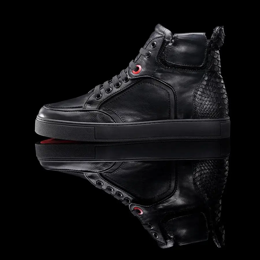 2014 new Royaums S02BLM Saint Black Genuine leather python heel red sole  high top GZ Casual Lacing men women sneakers shoes|sneaker balls|shoe  malesneaker dance shoes - AliExpress