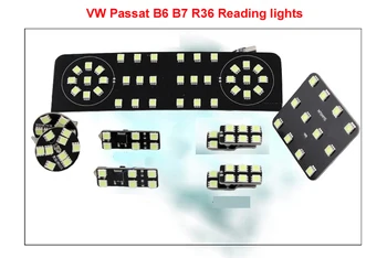 

8PCS LED Reading Light/Interior dome map Light Kit Bulb Upgrade for Passat B6 B7 R36(e.g. Glove box,Trunk,Visor Light)