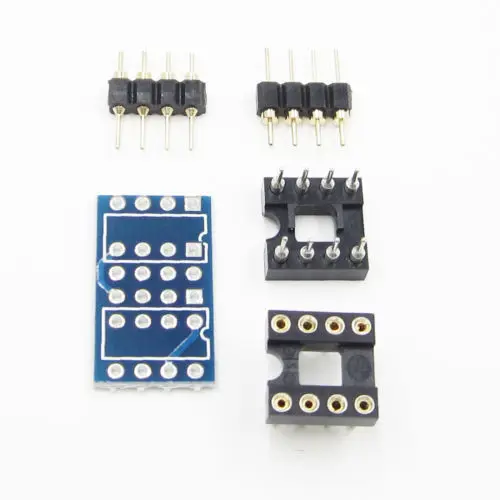 

Dual DIP8 to DIP8 Mono Opamp PCB+Pin+Socket For NE5532 TL072 P07 OPA2132 OPA627