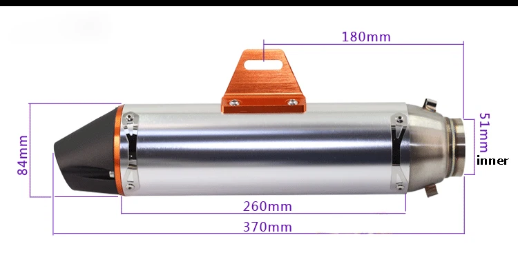 Универсальный 36-51 мм глушитель выхлопной трубы мотоцикла silencerfor MTX Mototrax Байк мотоцикл для кросса Trail bike CRF250