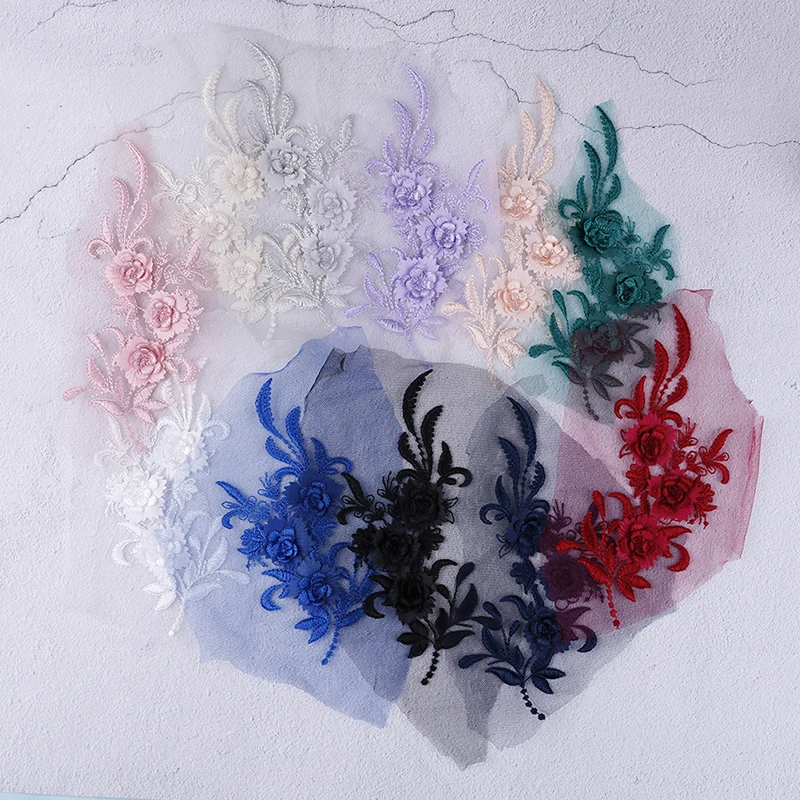

Embroidery Applique Exquisite embroidery lace Decals trim For Sewing Wedding Dress handmade accessories DIY
