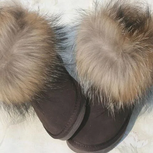 Детские ботинки из натуральной кожи; Толстая Теплая обувь на меху для маленьких девочек и мальчиков; зимние ботинки; зимняя детская обувь - Цвет: Chocolates
