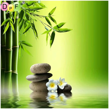 

DPF DIY 5D diamond embroidery crafts bamboo stone diamond painting cross stitch needlework diamond mosaic square home decor gift