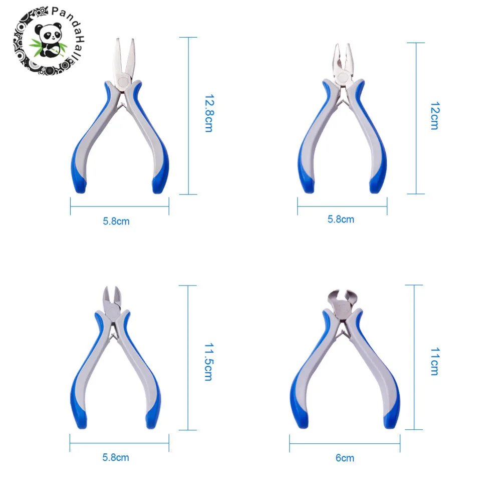 PANDAHALL 8 шт./компл. ювелирные изделия набор Клещи инструментов для создания украшений, набор «сделай сам» для оборудования для производства углеродистая Сталь мульти Применение плоскогубцы Бисер