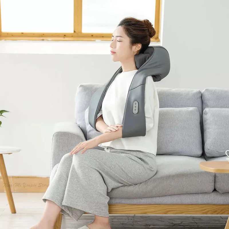 Xiaomi Mijia LF U Shape Electrical Shiatsu Back 3D Neck Shoulder Body Massager PTC Heated Kneading Car/Home Massagem