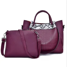 2 peças Definir Sacos para senhora moda casual ombro mensageiro crossbody tote sacos de mão fêmea do vintage grandes conjuntos de viagem saco (3)