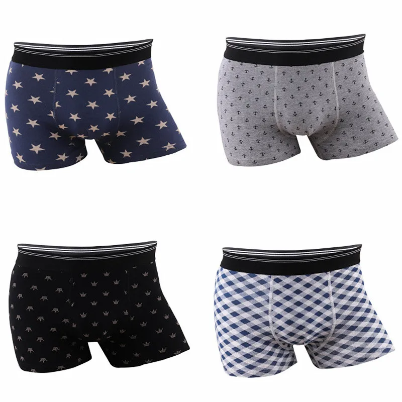 

Boxer Man Cotton Underwear Men Underpants Print Men's Boxers Cheap Mens Breathable Boxers Male Fashionable Boy Panties Shorts