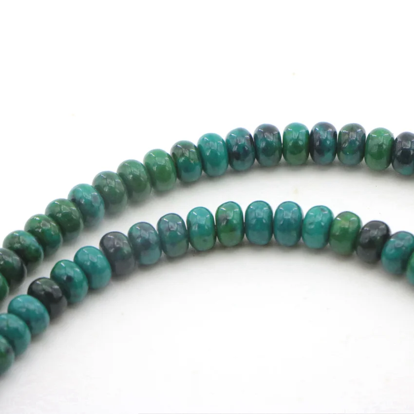 2 High Quality 4-12mm Dark green semi-precious Abacus Phoenix stone loose beads for DIY Fashion charms  (14)