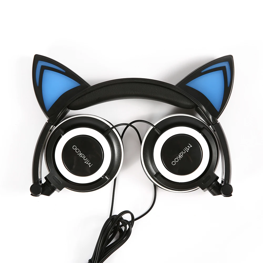 cat ear headphone MINDKOO LED light headphone headset with led light gaming earphone music