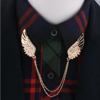 

American jewelry chain shirt brooch wings angel wings Metrosexual shirt Pendant Fashion Accessorie