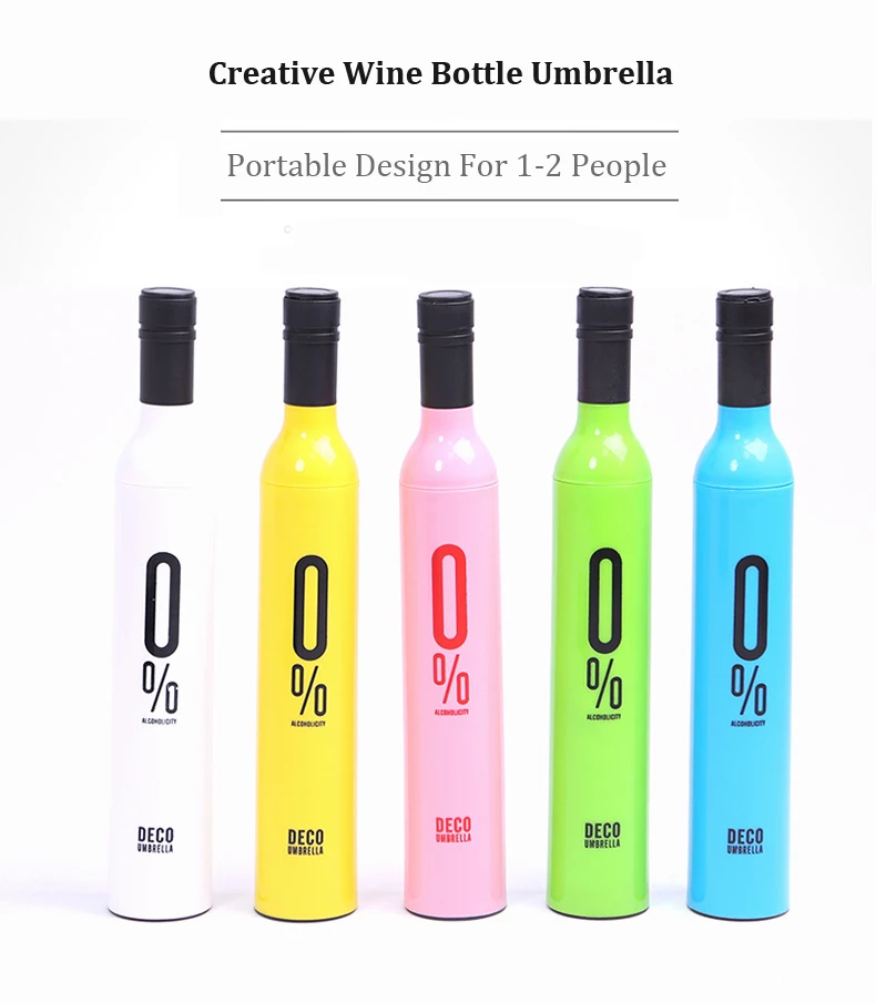 2019 Creative Wine Bottle Umbrella Rain Women 3 Folding Sun Rain UV Mini Umbrella girl Kids Female umbrellas cute gifts Parasol (8)