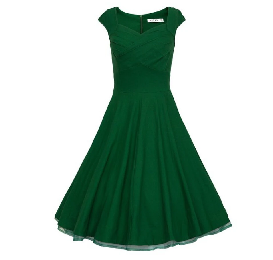 Платье женское черное красное зеленое в стиле Одри Хепберн 1950s 40s 60s 80s размера