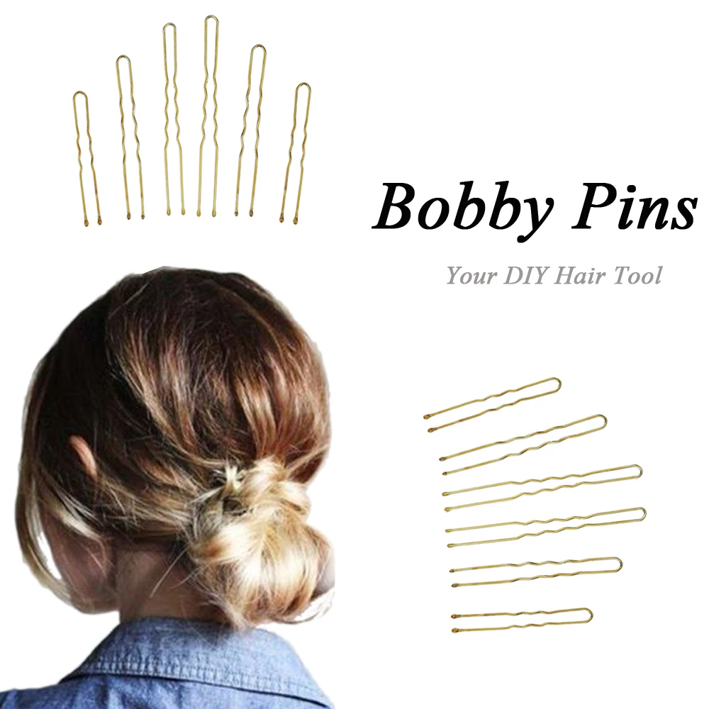 

300Pcs/Set Metal Thin U Shape Bobby Pins Golden Women Hairpins Hair Clips for Hair Styling Tools Hair Ornament 3 Size