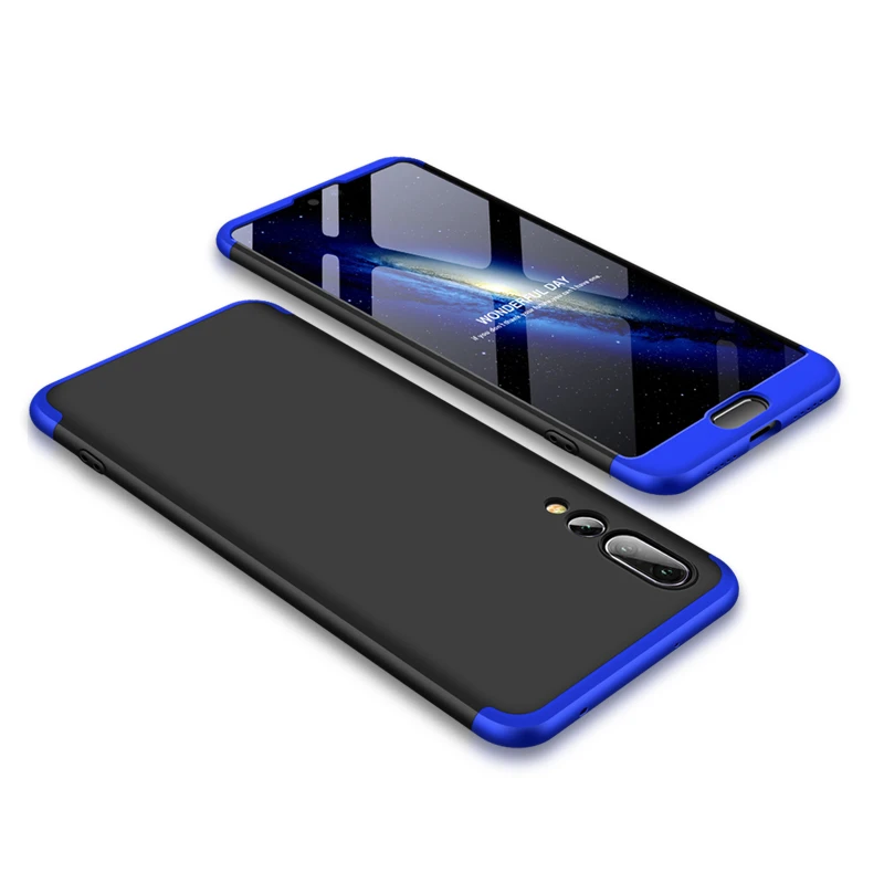 Black Blue SuliCase huawei P20 Pro чехол высокого качества PC полный защитный чехол для телефона huawei P 20 P20 Lite P20Pro противоударный чехол - Цвет: Black Blue