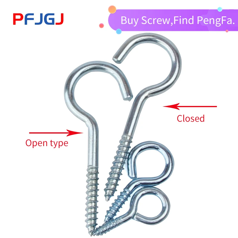 

Peng Fa 1-14 Open type Threaded Hook/Light Hook Self-tapping Hook/Closed type Sheep Eye Seat Hook/Ring/Sheep Eye Screw