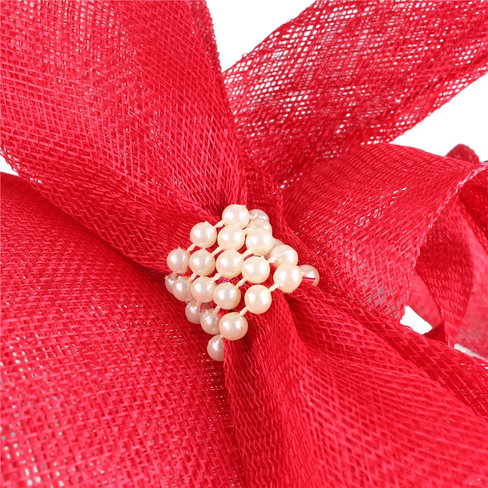 Sinamay, большой бант, millinery, вуалетки для женщин, вечерние, для чая, шляпа для невесты, Для замужней, элегантная, модная, розовая, аксессуары головные повязки