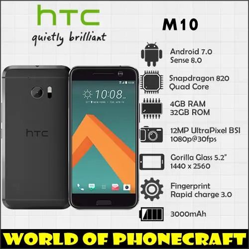 

HTC 10 M10 4GB RAM 32GB ROM Quad Core Snapdragon 820 12MP Camera NFC Nano SIM Rapid Charger 3.0 smartphone