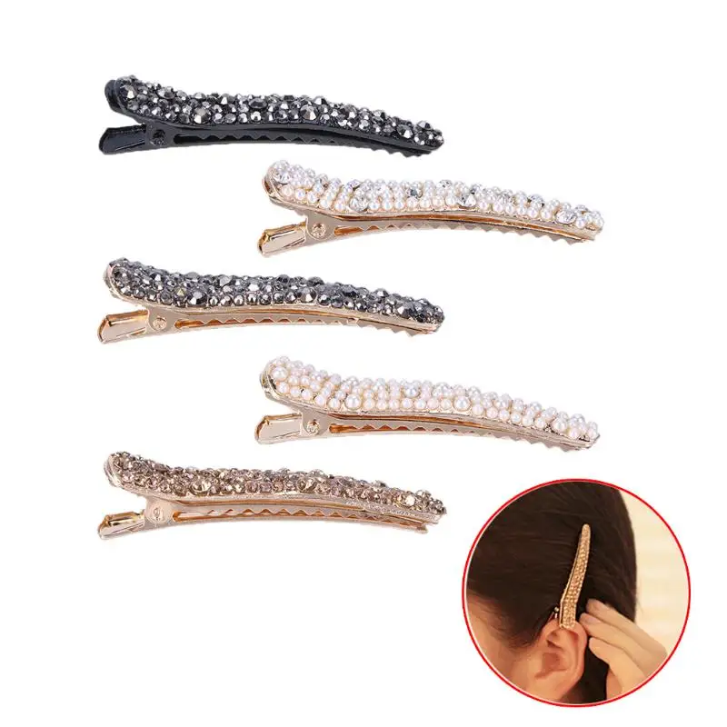 2017 New Style Hair Pins Pearl Jewelry Korean Hair Pins Inlaid Shiny